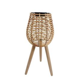 Solárny lampión na drevených nohách, 52 cm, LED