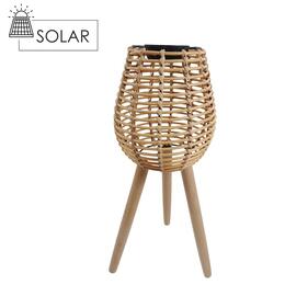 Solárny lampión na drevených nohách, 52 cm, LED
