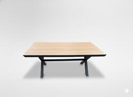 Záhradný hliníkový stôl s polywoodovým vrchom 180 x 100 x 75 cm - tmavosivý