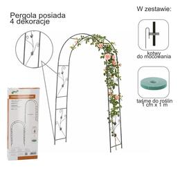 Elegantná záhradná pergola s kotvami 114 x 37 x 230 cm