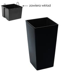 Kvetináč Finezja 250x250 mm s vložkou - čierny