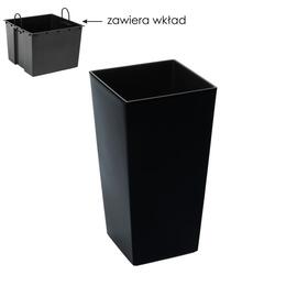 Kvetináč Finezja 300x300 mm s vnútorným košom – čierny