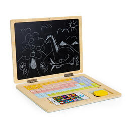 Drevený magnetický vzdelávací laptop s telefónom a písmenami