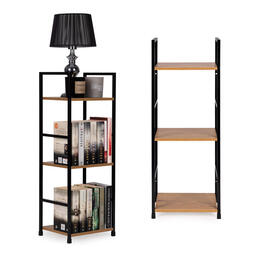 Moderný drevený regál s kovovým rámom LOFT, 3 poličky