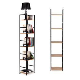 Moderný drevený regál s kovovým rámom LOFT, 5 políc