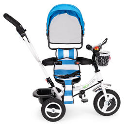 Detský trojkolesový bicykel s otočným sedadlom a modrými kolesami ECOTOYS