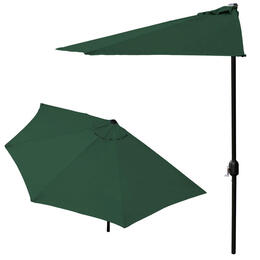 Záhradný slnečník s polovičnou stenou, 2.7 m, zelený