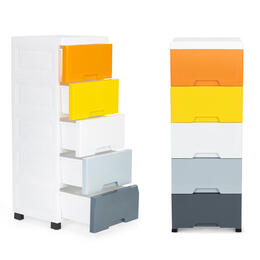 Regál s 5 výsuvnými zásuvkami a kolieskami ModernHome
