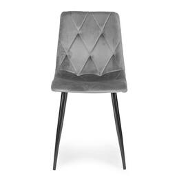 Set 4 moderných stoličiek z prešívaného zamatového materiálu - šedé