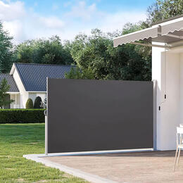 Skladací bočný markíz 300x180 cm - antracitový roletový záves pre terasu