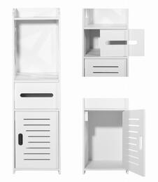 Biely kúpeľňový kabinet s 4 policami, 80 cm