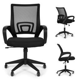 Otočné kancelárske kreslo s ergonomickým tvarom - čierne ModernHome