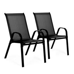 Set 2 čiernych záhradných stoličiek na terasu alebo balkón