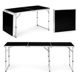 Skladací campingový stôl MultiGarden, čierny 180x60 cm
