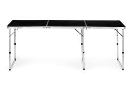 Skladací campingový stôl MultiGarden, čierny 180x60 cm