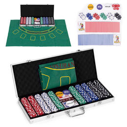 Poker a Blackjack set s 500 žetónmi a hracou podložkou