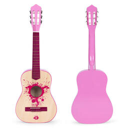 Ružová veľká gitara pre deti - 30 drevených strún s kovom a nylonom od ECOTOYS