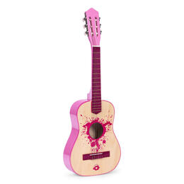 Ružová veľká gitara pre deti - 30 drevených strún s kovom a nylonom od ECOTOYS