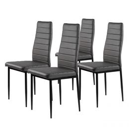 Set 4 šedých stoličiek s ekokožou a ergonomickým operadlom