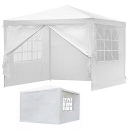 Záhradný pavilónový stan 3x3 m s 4 stenami - biely