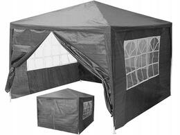 Záhradný pavilónový stan 3x3 m so 4 stenami - šedý, MultiGarden