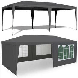 Záhradný pavilónový stan MultiGarden 3x6 m so 6 stenami - šedý