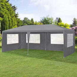 Záhradný pavilónový stan MultiGarden 3x6 m so 6 stenami - šedý