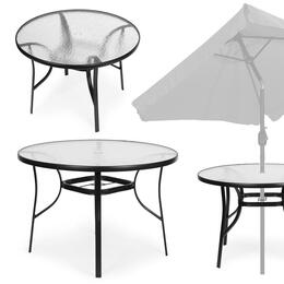Kruhový záhradný stôl 105 cm s otvorom na slnečník