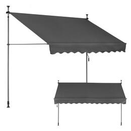 Výškovo nastaviteľný slnečník na balkón 300x120 cm, vodoodolný, šedý