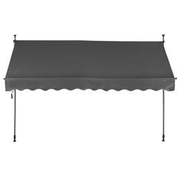 Výškovo nastaviteľný slnečník na balkón 300x120 cm, vodoodolný, šedý