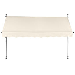 Balkónová slnečná clona 300x120 cm, výškovo nastaviteľná, vodoodolná s kľukou, béžová