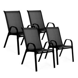 Set 4 čiernych záhradných stoličiek na terasu a balkón - MultiGarden