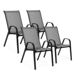 Set 4 šedých záhradných stoličiek na terasu alebo balkón, MultiGarden
