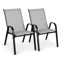 Set 2 záhradných stoličiek na terasu alebo balkón, svetlo šedé