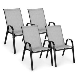 Set 4 svetlo šedých záhradných stoličiek na terasu alebo balkón
