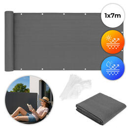 Záclona na balkón so šedým dizajnom a príslušenstvom 100x700 cm