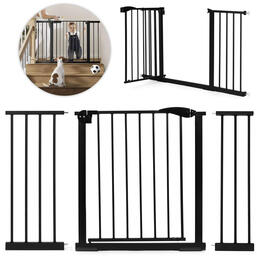 Bezpečnostná brána ECOTOYS 74-132 cm pre schody a dvere, čierna