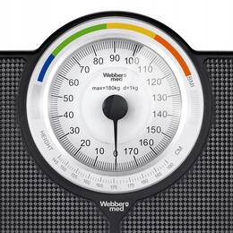 Klasická mechanická váha do kúpeľne Webber BMI 180 kg čierna