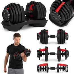 Nastaviteľná činková sada z liatiny s podstavcom 2.5-24 kg, MOVEPRO
