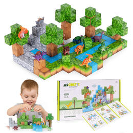 Magnetické konštrukčné bloky s dinosaurami - 142 kusov