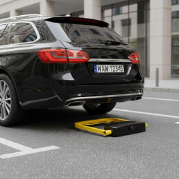 Sklápací parkovací zámok 35 cm s kľúčom a diaľkovým ovládaním