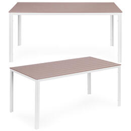 Záhradný stôl pre 6 osôb 156x78 cm polywood béžový biely, MultiGarden