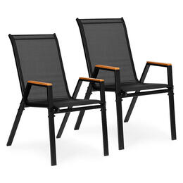 Set 2 čiernych záhradných stoličiek na terasu alebo balkón