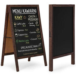 Obojstranná tabuľa na kriedu s dreveným rámom 83x50 cm