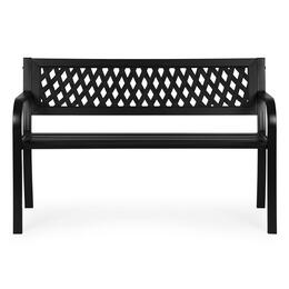 Záhradná lavička s otvoreným operadlom 120×50 cm, čierna, kovová