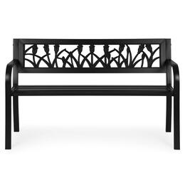 Záhradná lavička s dekoratívnym operadlom 120×50 cm - čierna