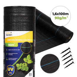 Čierna agro textília 90 g/m² na kontrolu buriny 1.6×100 m