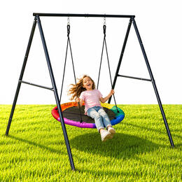 Hojdačka pre deti ECOTOYS s hniezdom, 100 cm, oceľový rám