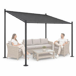 Záhradná pergola MultiGarden 3x3 m s oceľovou konštrukciou a šedým prístreškom