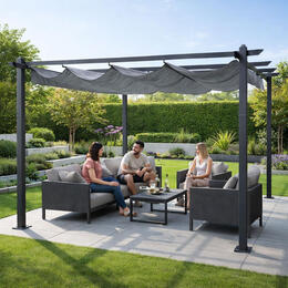Záhradná pergola MultiGarden 3x4 m - oceľová, šedá